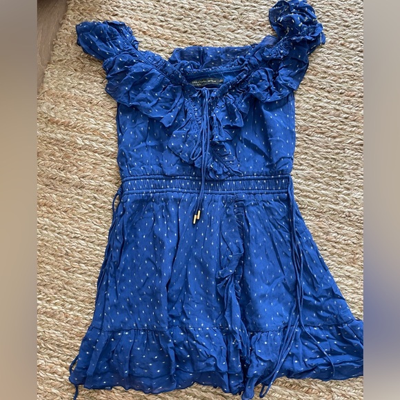 House of Harlow 1960 x Revolve Valencia Dress in Navy and Gold Dot - Picture 2 of 4